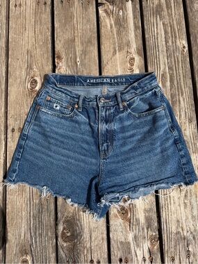 American Eagle Outfitters Distressed Denim Cutoff Shorts - Medium Blue